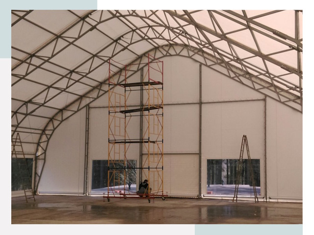 Шатровые ангары в Дмитрове